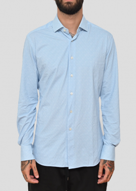 XACUS - XACUS Ανδρικό Μπλε Classic Shirt In Light Blue