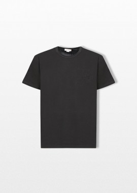 ALEXANDER MCQUEEN - ALEXANDER MCQUEEN Ανδρικό ΜΑΥΡΟ Pinstripe Back Hybrid T-Shirt