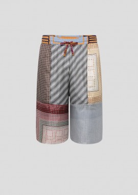 MARINE SERRE - MARINE SERRE Ανδρικό Πολύχρωμο Regenerated Silk Scarves Bermudas