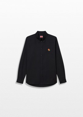 KENZO - KENZO Ανδρικό Μαύρο Casual Embroidered Poplin Shirt