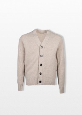 +39MASQ - +39MASQ Ανδρικό Καφέ Knit Cardigan With Buttons