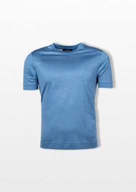 GRAN SASSO - GRAN SASSO Ανδρικό Μπλε Round Neck T-Shirt