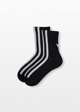 Y-3 - Y-3 Ανδρικό Μαύρο Stripes Socks in Black