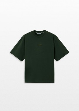STONE ISLAND - STONE ISLAND Ανδρικό Πράσινο Combed Organic Cotton Jersey T-Shirt