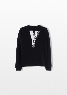 YOHJI YAMAMOTO - YOHJI YAMAMOTO Ανδρικό Μαύρο x Masses Long Sleeved Pullover