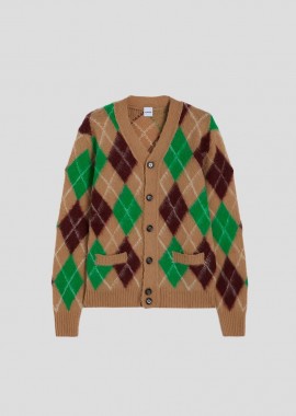 ASPESI - ASPESI Ανδρικό Καφέ Shetland Wool Cardigan