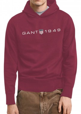 Gant - Μπλούζα Μακρυμάνικη Gant Printed Graphic Hoodie Φούτερ 2003244-558-RICH WINE Ανδρικό