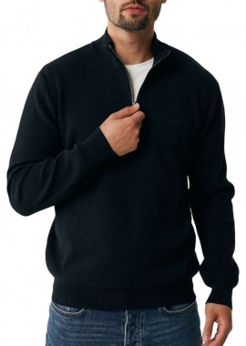 Mexx - Μπλούζα Μακρυμάνικη Mexx Half Zip Knit Pullover MF006609243M-BLACK Ανδρικό