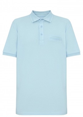 Mexx - Μπλούζα Polo Mexx Honeycomb polo with chest pocket MF007102341M-Sky Blue Ανδρικό