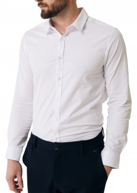 Mexx - Πουκάμισο Μακρυμάνικο Mexx BOB Basic TU1501033M-White Ανδρικό