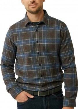 Mexx - Πουκάμισο Μακρυμάνικο Mexx Brushed Check Shirt TU1512026M-NAVY Ανδρικό