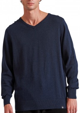 Funky Buddha - Πουλόβερ Funky Buddha Με V Λαιμόκοψη FBM010-002-09-NAVY MEL Ανδρικό
