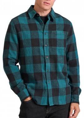 Funky Buddha - Πουκάμισο Μακρυμάνικο Funky Buddha Flannel Καρό FBM010-055-05-GREEN Ανδρικό