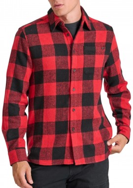 Funky Buddha - Πουκάμισο Μακρυμάνικο Funky Buddha Flannel Καρό FBM010-055-05-RED Ανδρικό