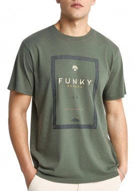 Funky Buddha - Μπλούζα Κοντομάνικη Funky Buddha Με Τύπωμα FBM013-044-04-DEEP FOREST Ανδρικό