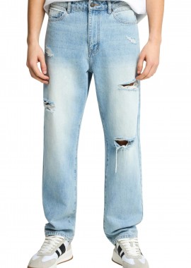 Funky Buddha - Παντελόνι Jean Funky Buddha Mε Destroyed Εffects FBM013-090-02-LT BLUE Ανδρικό