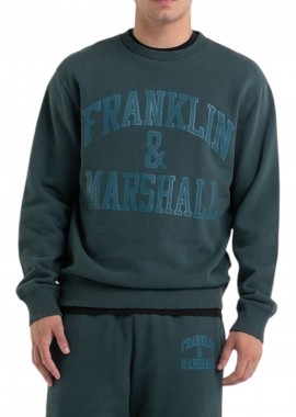 Franklin & Marshall - Μπλούζα Μακρυμάνικη Franklin & Marshall Front Logo JM5206.000.2004P01-102-BOTTLE GREEN Ανδρικό