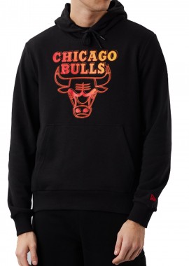 New Era - Μπλούζα Μακρυμάνικη New Era NBA Neon Fade Chicago Bulls Με Κουκούλα 60284692-001 Ανδρικό