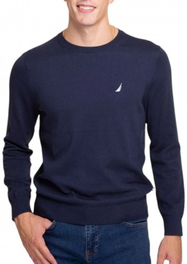Nautica - Πουλόβερ Nautica Ριμπ Λαιμόκοψη S47001-4NV-NAVY Ανδρικό