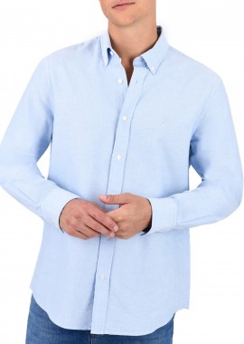 Aeropostale - Πουκάμισο Μακρυμάνικο Aeropostale Essential Plain Oxford NF532-BLUE Ανδρικό