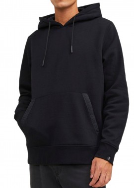 Jack & Jones - Μπλούζα Μακρυμάνικη Jack & Jones Jcoreact Sweat Hood 12242176-BLACK Ανδρικό