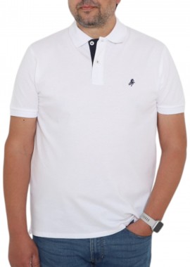 USA POLO CLUB - Μπλούζα Polo USA POLO CLUB Sleeve Polo-Shirt 1001-WHITE Ανδρικό