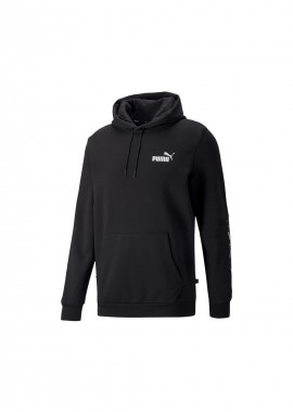 Puma - Puma Essentials Tape Ανδρικό Φούτερ με Κουκούλα και Τσέπες Μαύρο 849040-01