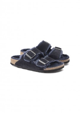 Birkenstock - Birkenstock Arizona VL Shearling Midnight Insulated FlipFlops Suede Leather Narrow 1020583