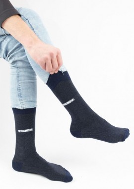 Trendy - Ανδρικές casual κάλτσες KEVIN IV Βαμβακερές Trendy 16145 Σκούρο Μπλέ