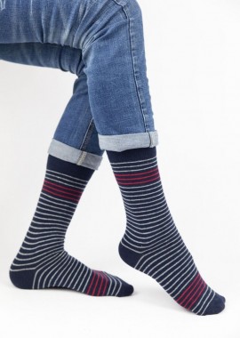 Trendy - Ανδρικές casual κάλτσες RONALD II Βαμβακερές Trendy 16163 Σκούρο Μπλέ