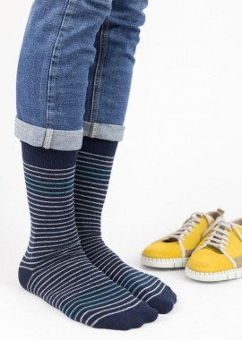 Trendy - Ανδρικές casual κάλτσες RONALD III Βαμβακερές Trendy 16165 Σκούρο Μπλέ