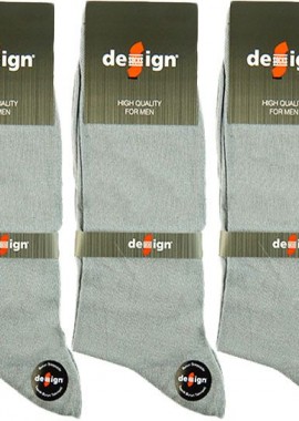 Design - Ανδρικές βαμβακερές Classic κάλτσες 3 ζευγάρια Design 6159 Ανοιχτό Γκρί