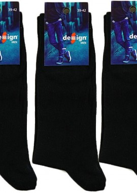 Design - Ανδρικές βαμβακερές Classic κάλτσες PABLO 3 ζευγάρια Design 6209 Μαύρο