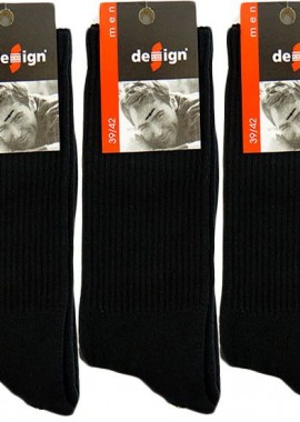 Design - Ανδρικές αθλητικές βαμβακερές κάλτσες 3 ζευγάρια Design 6250 Μαύρο