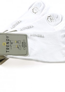 Trendy - Ανδρικά βαμβακερά σοσόνια 3 ζευγάρια Trendy 6355 Άσπρο