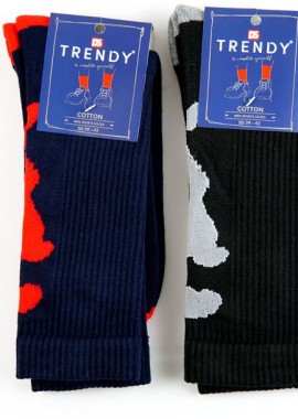 Trendy - Ανδρικές αθλητικές βαμβακερές κάλτσες TYPHON I 2 ζευγάρια Trendy 9237 Πολύχρωμο