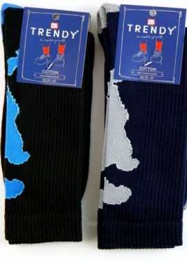 Trendy - Ανδρικές αθλητικές βαμβακερές κάλτσες TYPHON 2 ζευγάρια Trendy 9240 Πολύχρωμο