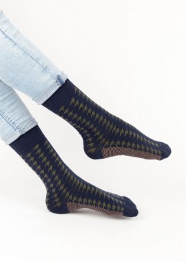 Trendy - Ανδρικές casual κάλτσες MOTIVO I Βαμβακερές Trendy 16177 Σκούρο Μπλέ