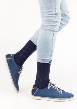 Trendy - Ανδρικές casual κάλτσες ERIC III Βαμβακερές Trendy 16201 Σκούρο Μπλέ