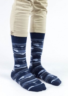 Trendy - Ανδρικές casual κάλτσες MILITARY BLUE Βαμβακερές Trendy 16221 Σκούρο Μπλέ
