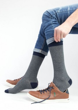 Trendy - Ανδρικές casual κάλτσες TERRY I Βαμβακερές Trendy 16290 Σκούρο Μπλέ