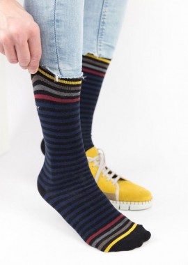 Trendy - Ανδρικές casual κάλτσες JOE I Βαμβακερές Trendy 16302 Σκούρο Μπλέ