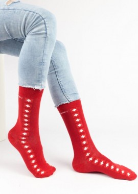 Trendy - Ανδρικές casual κάλτσες RED CROSS I Βαμβακερές Trendy 16308 Κόκκινο
