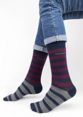 Trendy - Ανδρικές casual κάλτσες BOBBY III Βαμβακερές Trendy 16691 Σκούρο Μπλέ