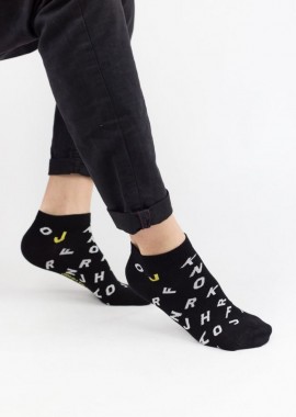 John Frank - Ανδρικά σοσόνια κάλτσες OWEN Βαμβακερές John Frank 22836 Μαύρο