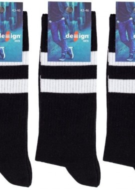 Design - Ανδρικές αθλητικές κάλτσες BLACK SHEEP 3 ζευγάρια Βαμβακερές Design 24978 Μαύρο