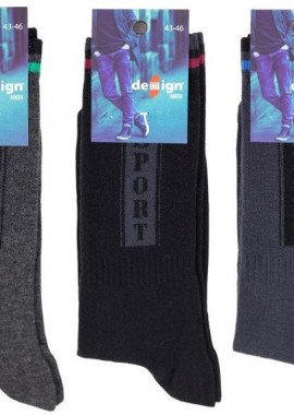 Design - Ανδρικές Αθλητικές κάλτσες SPORT Ι 3 ζευγάρια Βαμβακερές Design 24993 Ανθρακί