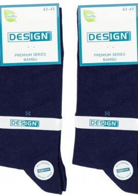 Design - Ανδρικές Κλασσικές Bamboo κάλτσες JONES 2 Ζευγάρια Bamboo Design 25011 Σκούρο Μπλέ
