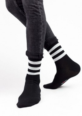 Design - Ανδρικές αθλητικές ημίκοντες κάλτσες ATHLETIC Βαμβακερές Design 25030 Μαύρο