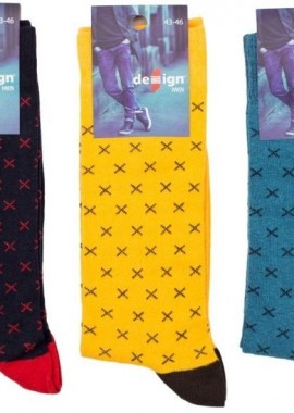 Design - Ανδρικές Casual κάλτσες WRONG I 3 ζευγάρια Βαμβακερές Design 29060 Πετρόλ